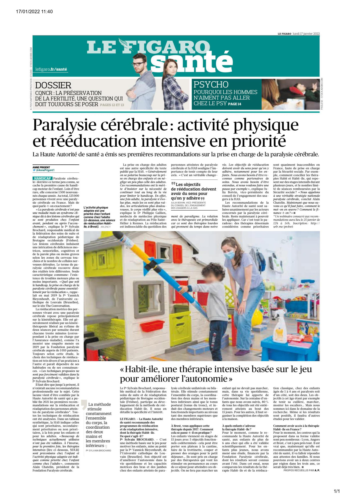 "Paralysie Cérébrale : activité physique et rééducation intensive en priorité"