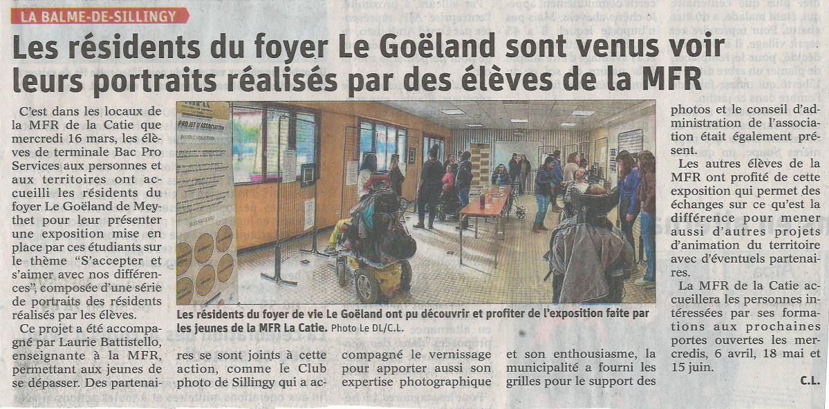 Les résidents du Goéland sont allés découvrir l'exposition des élèves de la MFR.