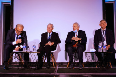 Jacky Vagnoni, Président de Paralysie Cérébrale France, Maurice Derras, ancien Trésorier de PCF, Jacques Toussaint, Vice-président de PCF, Michel Charpy, Ancien Président de PCF