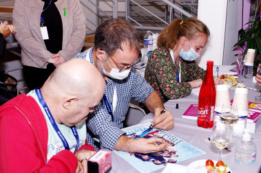 Julia Boivin,  formatrice, conférencière et chargée de mission au sein de l’ODYNEO, Fabrice Chanut, scénariste, réalisateur co-créateur et auteur de la série "VESTIAIRE" et Luc Rodriguez, comédien, clown et acteur.