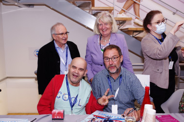 Xavier Amiot, administrateur de l'ADIMC 74, Joelle Petit-Roulet, Luc Rodriguez et Fabrice Chanut